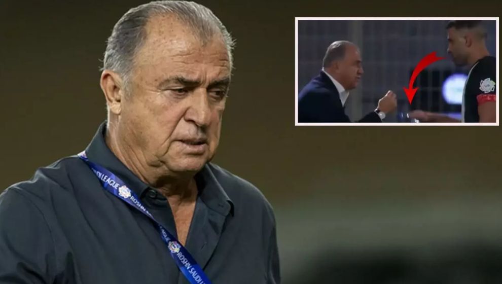 Futbolcusu Fatih Terim'in yüzüne su fırlattı! İzleyenler şaştı kaldı